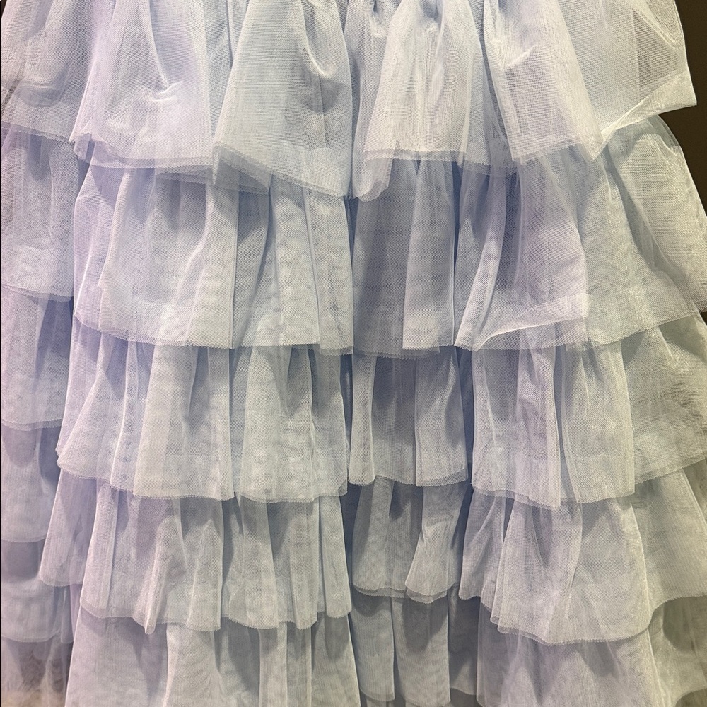 Disney Store Girls Blue Ruffle Tulle Party Dress Size 9/10 Special Occasion - Picture 4 of 7